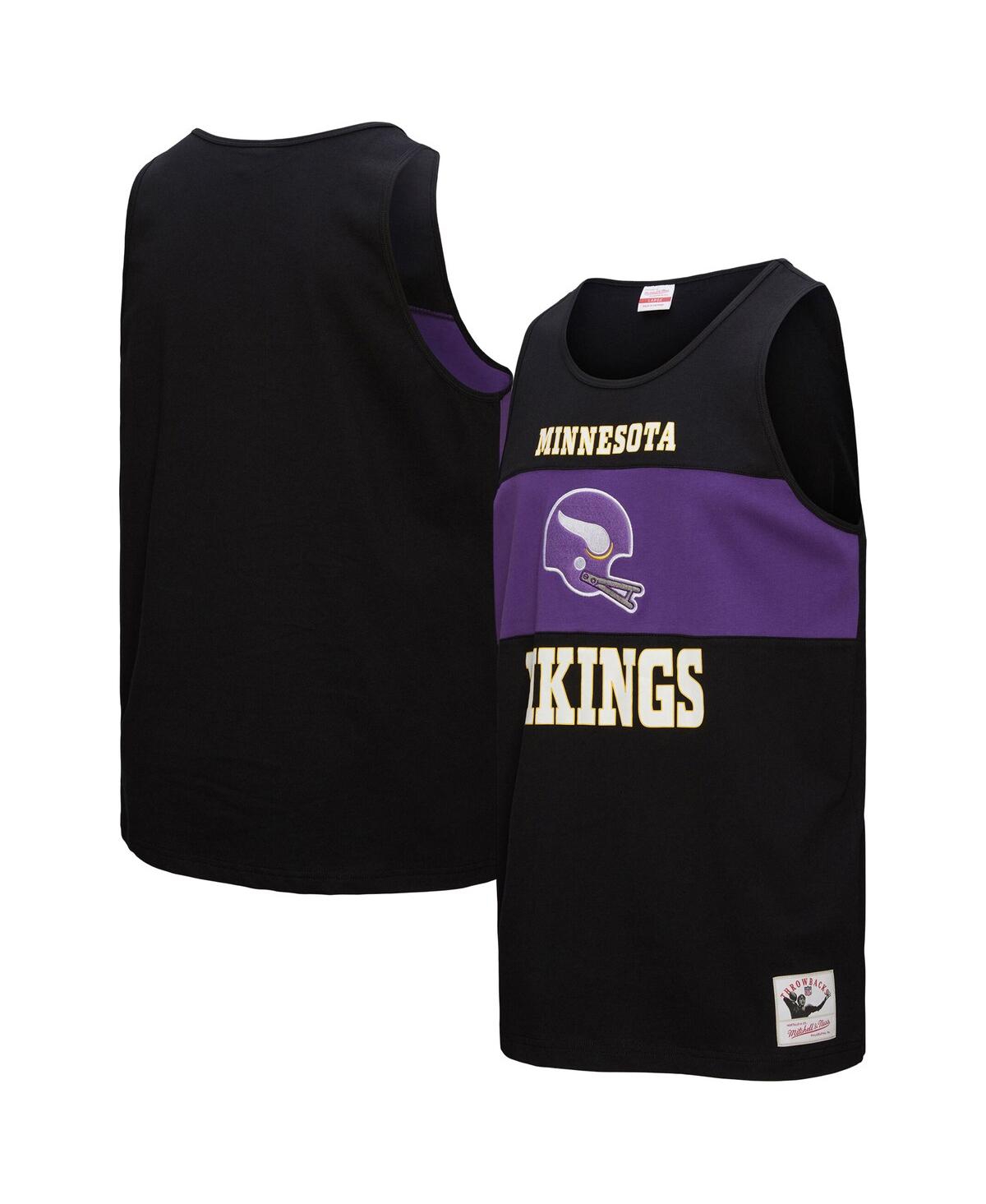 Men's Black Minnesota Vikings Retro Color Block Tank Top - Black