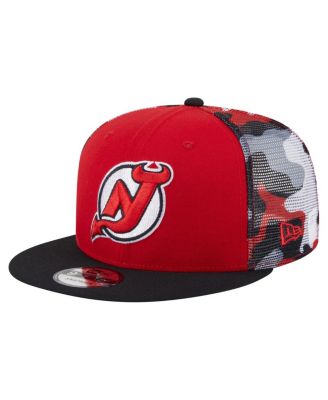 New Era - Men's Red/Black New Jersey Devils Camo Meshback 9FIFTY Snapback Hat