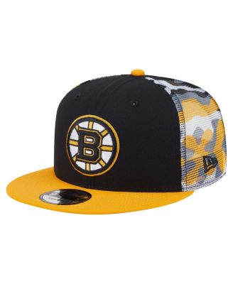 New Era - Men's Black/Gold Boston Bruins Camo Meshback 9FIFTY Snapback Hat