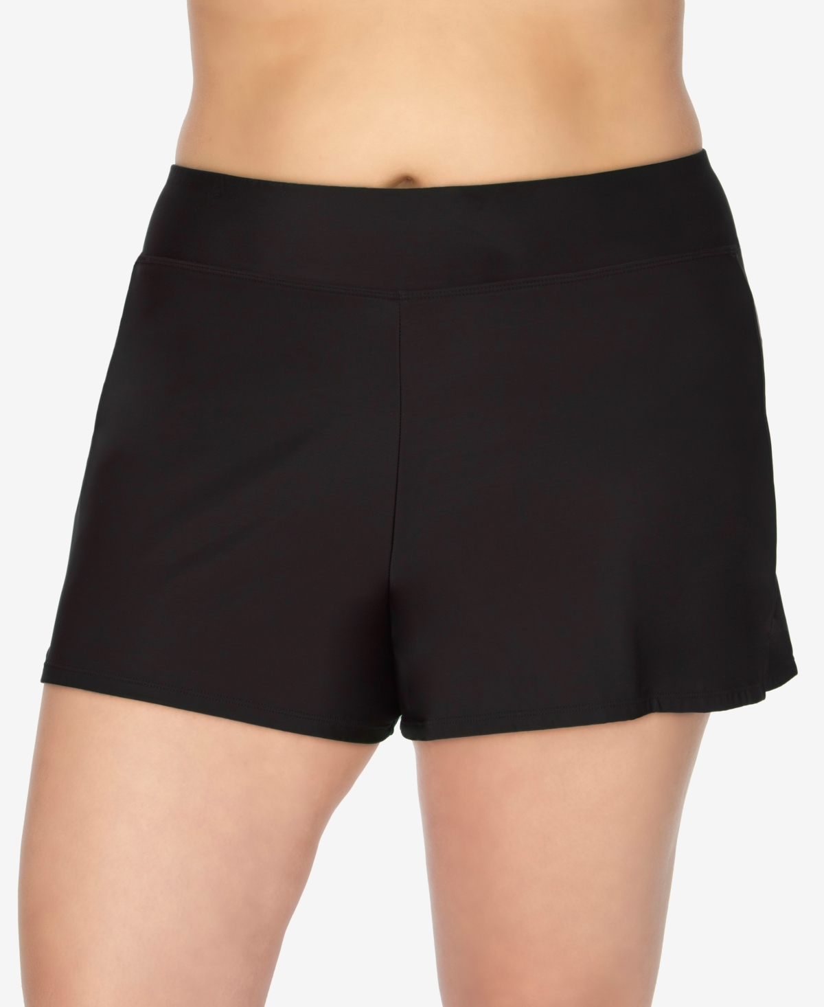 Plus Size Swim Shorts, Created for Macy's - Black