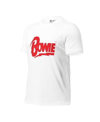 Men's and Women's White David Bowie Logo T-Shirt