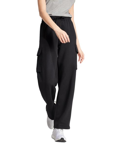 Женские брюки adidas Essentials Fleece Cargo Sweatpants, цвет: Чёрный / Белый
