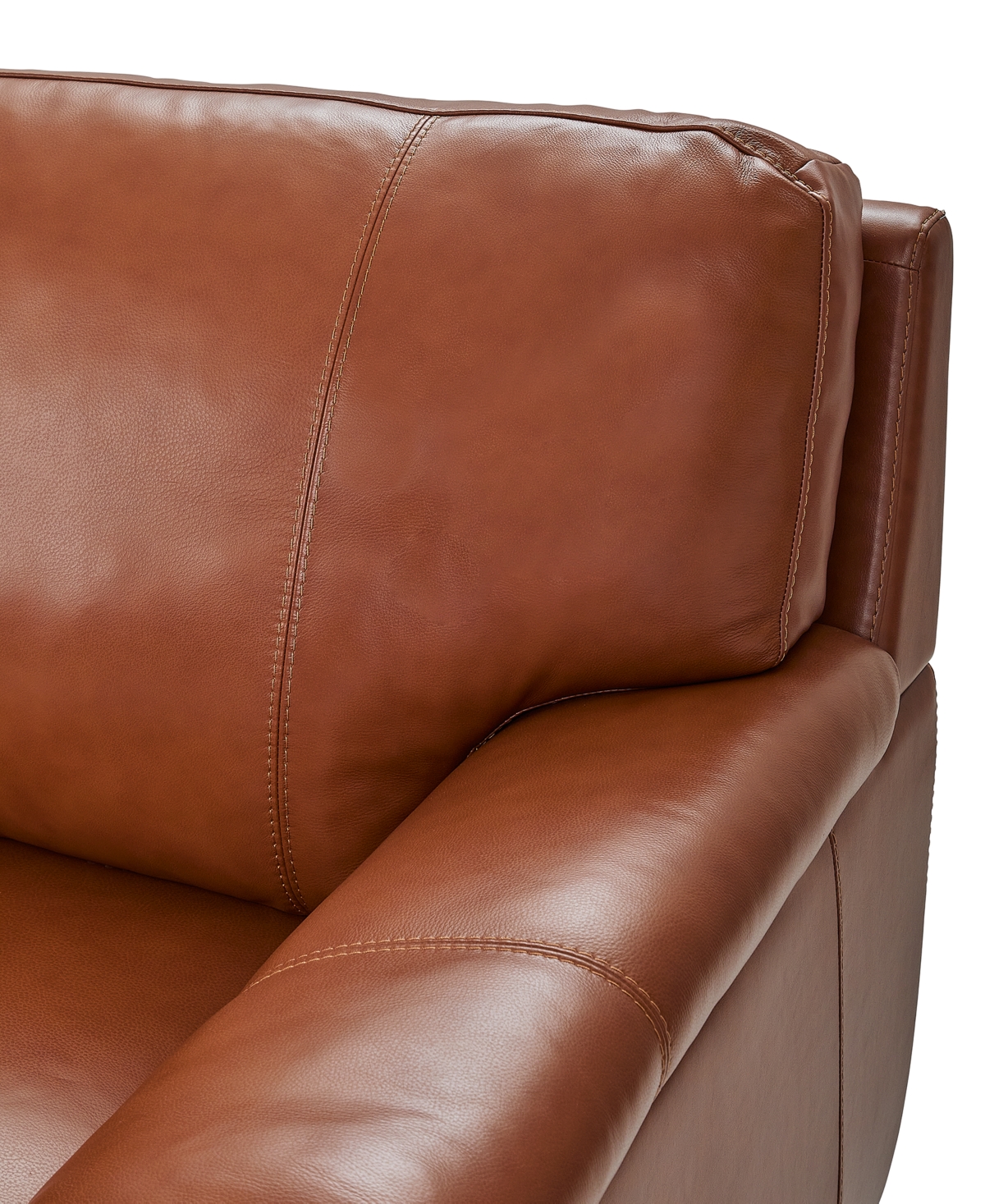 Macy's Cobbie Leather 69" Loveseat,  Exclusive In Brown