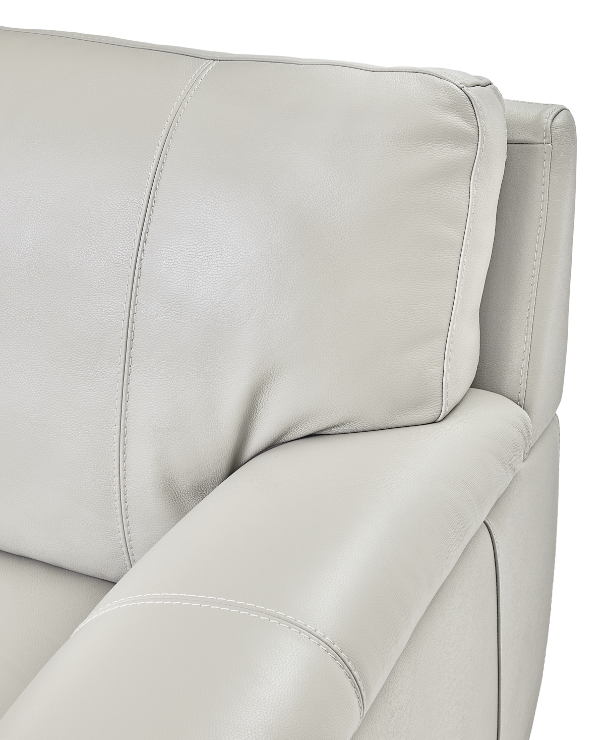 Macy's Cobbie Leather 89" Sofa,  Exclusive In Gray
