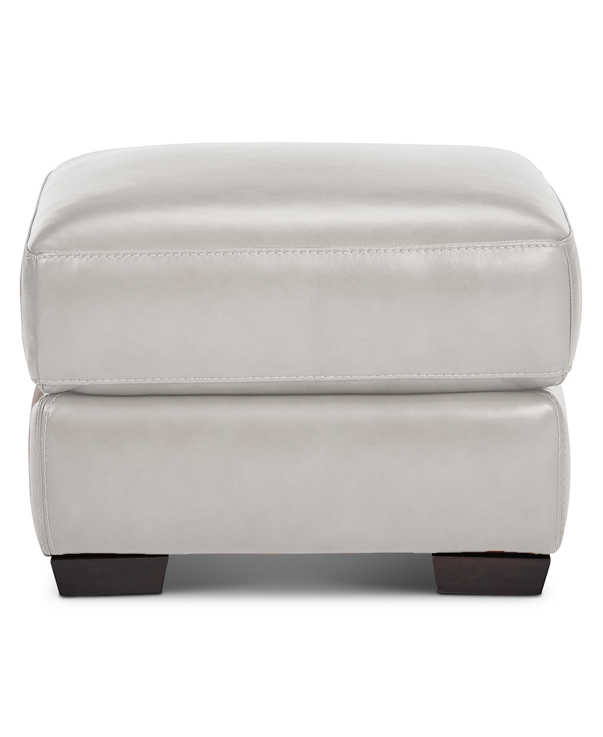 Macy's Cobbie Leather 24" Chair Ottoman, Exclusively At  In Gray