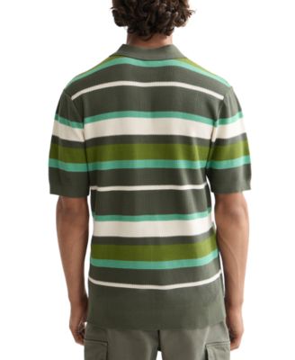 Men's Short Sleeve Striped Polo Shirt