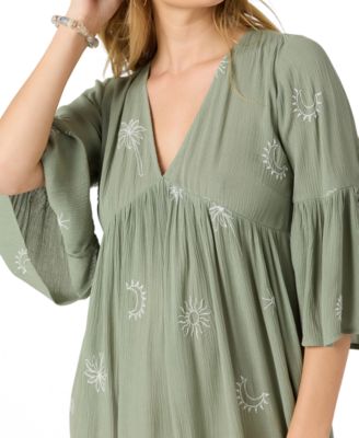 Juniors' Pennie V-Neck Ruffle-Sleeve Mini Dress