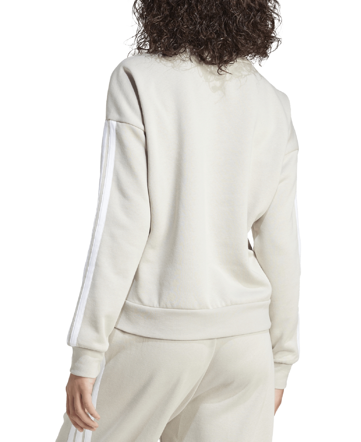 Adidas Originals Women's Essentials 3-stripes Fleece Crew Neck Sweatshirt In Gray