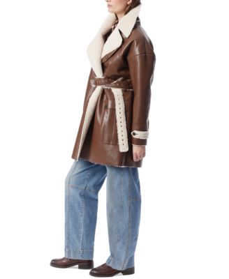 DO by Women's Irene Faux-Shearling Belted Coat