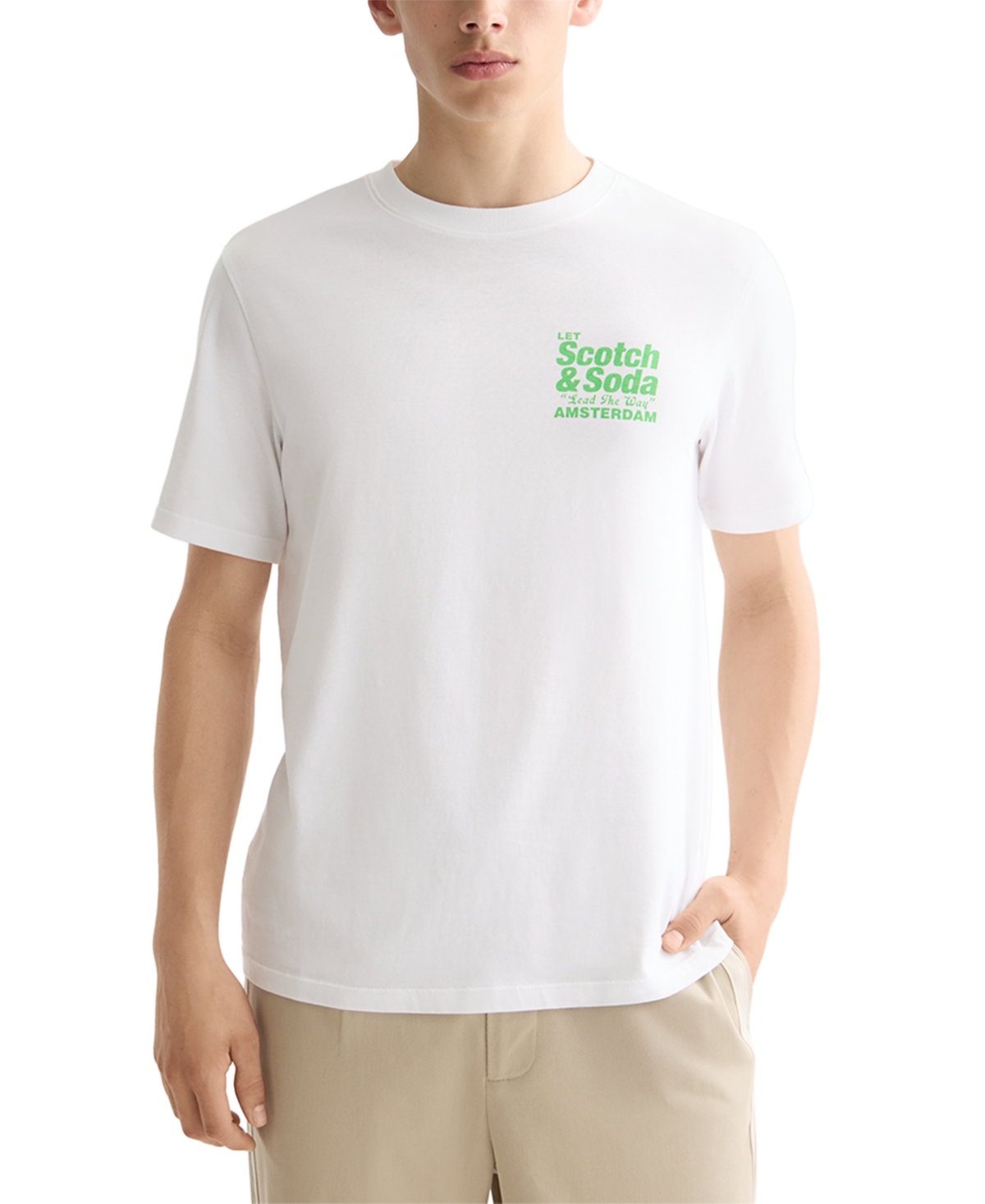 Scotch & Soda Men's Short Sleeve Logo Graphic Crewneck T-shirt In White