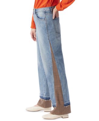 DO by Women's Autumn Mixed-Media Regular-Fit Jeans