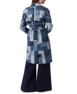 DO by Women's Cassie Patchwork Tie-Belt Trench Coat