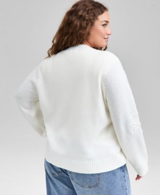 Trendy Plus Size Floral Button-Front Cardigan, Macy's Exclusive 