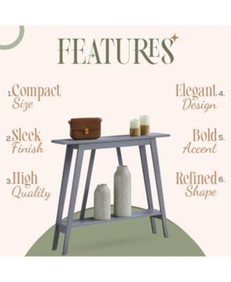 Conway Console Table Functional Narrow Wood Accent Entryway Table with Storage Shelf