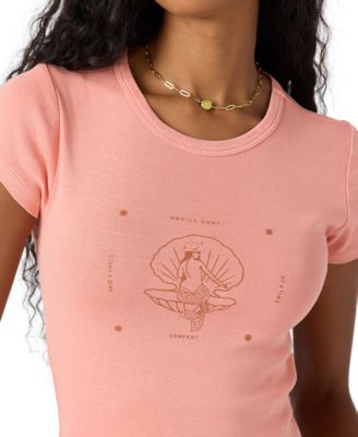 Juniors' Shell Of A Time Cotton Graphic Top 