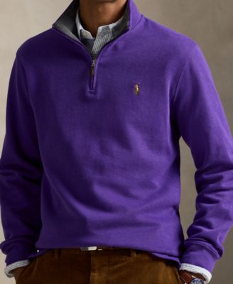 Men's Estate-Rib Cotton Quarter-Zip Pullover