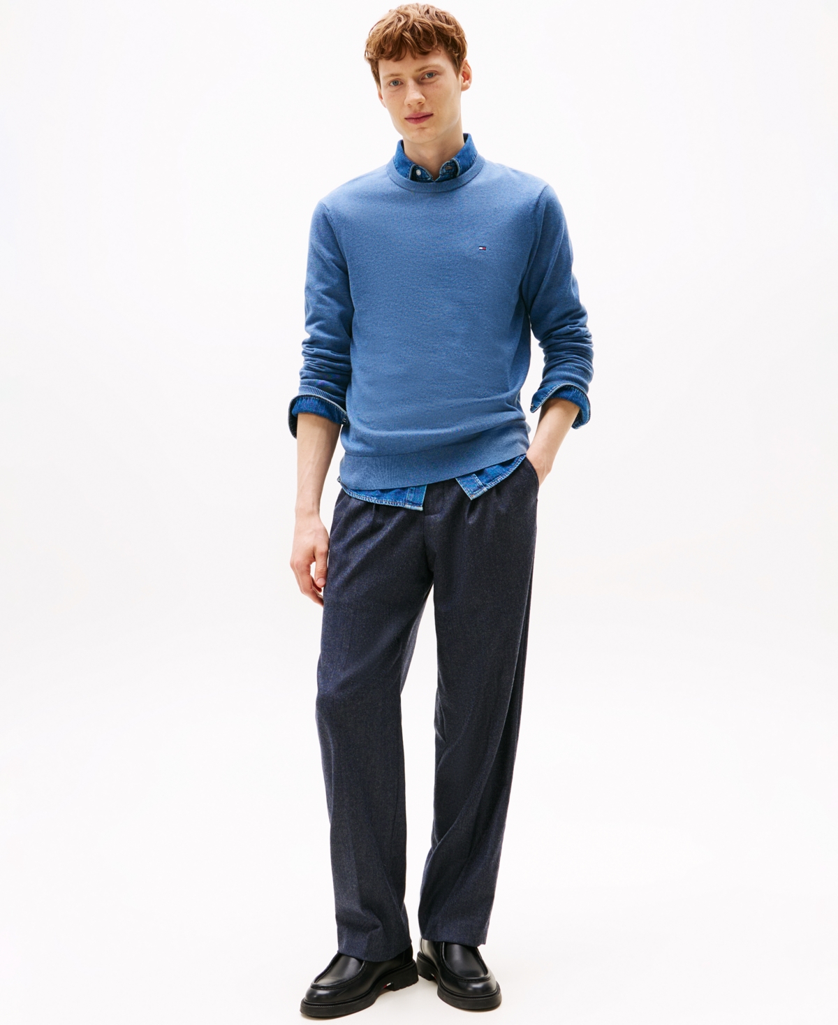 Tommy Hilfiger Men's Essential Crew Neck Sweater In Blue