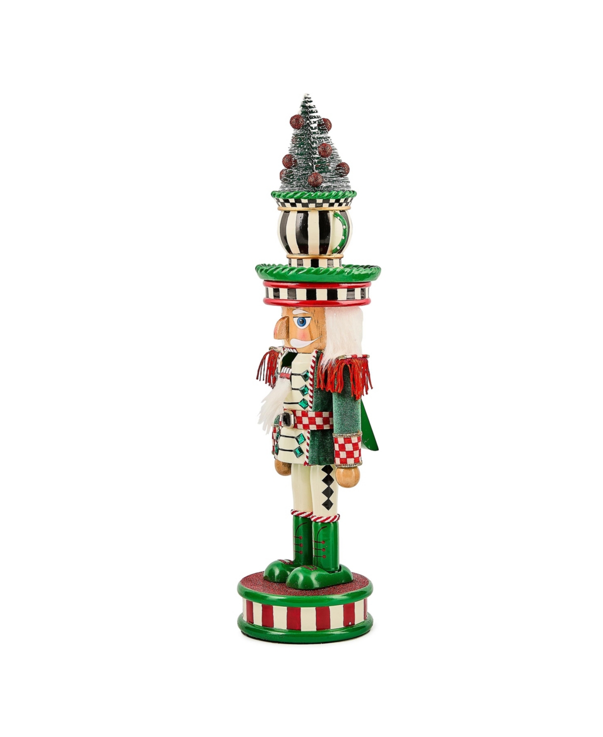 Mackenzie-childs Courtly Check Teacup Nutcracker In Multi