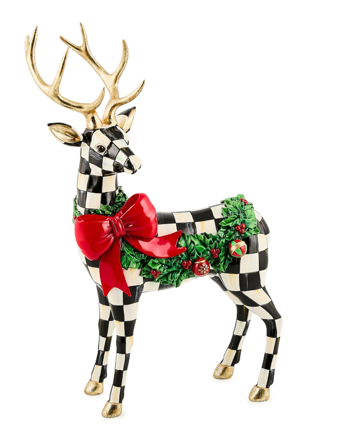 Mackenzie-childs Holly Check Standing Deer In Multi