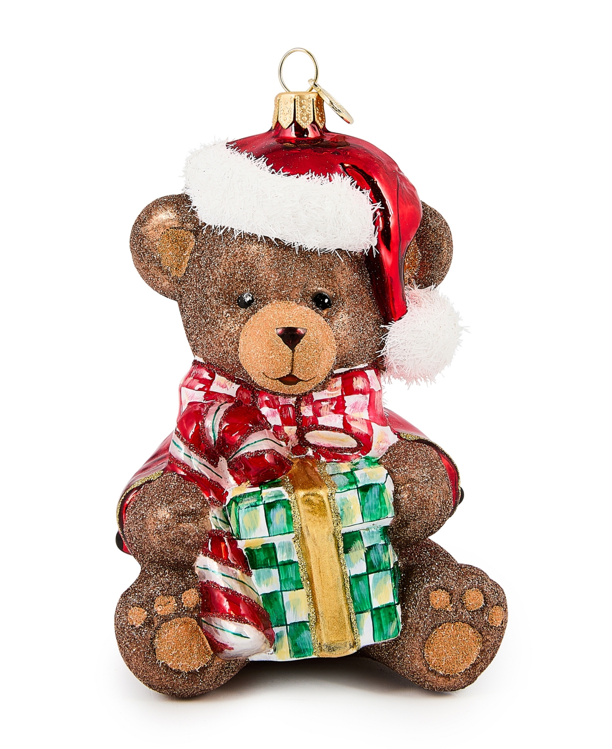 Mackenzie-childs Courtly Check Teddy Bear Ornament In Multi