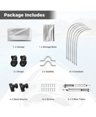 3-Bow/4-Bow Boat Bimini Top Sun Shade Boat Canopy with Storage Boot