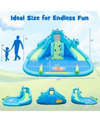 Inflatable Water Slide Blowup Water Park with Dual Slides Without Blower