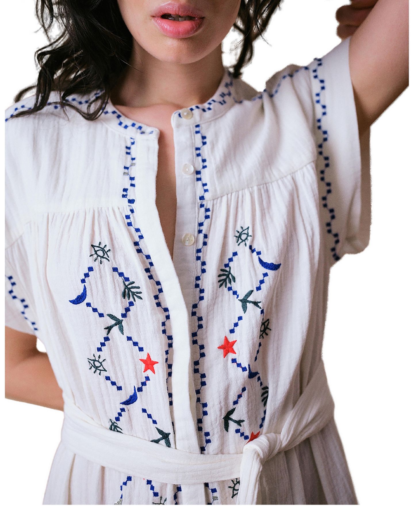 Женское платье Cape Cove Cap Sleeve Embroidered, цвет: Слоновая кость — фото 2