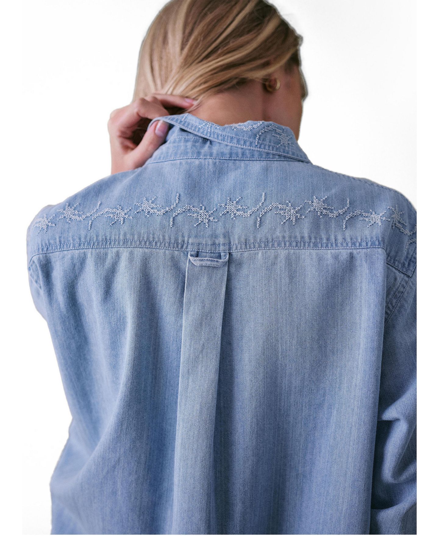 Женская блузка Cape Cove Stella Denim, цвет: Светлый джинсовый синий — фото 3
