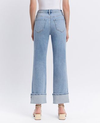 Women's High Rise Slim Wide Leg Jeans