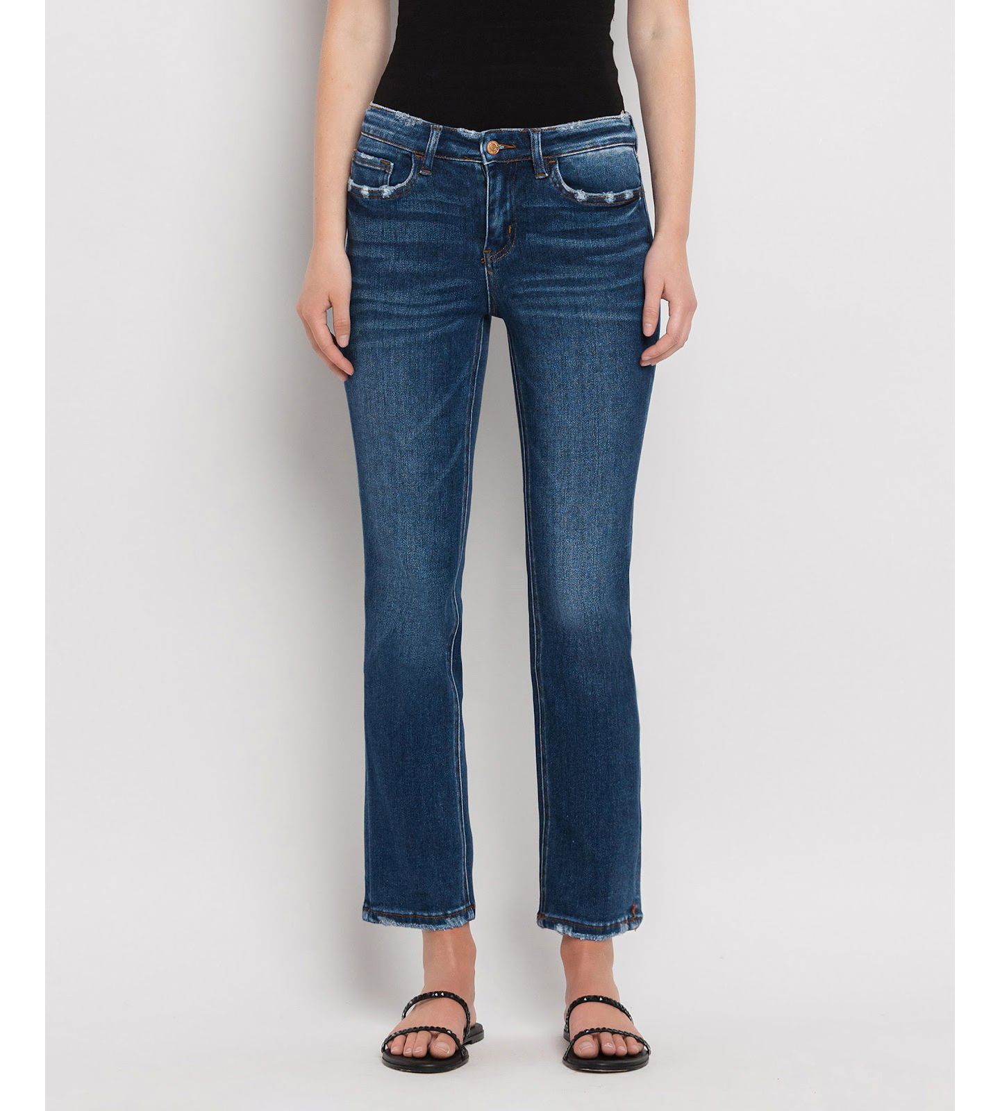 Женские джинсы Flying Monkey Mid Rise Slim Straight, цвет: Синий — фото 1