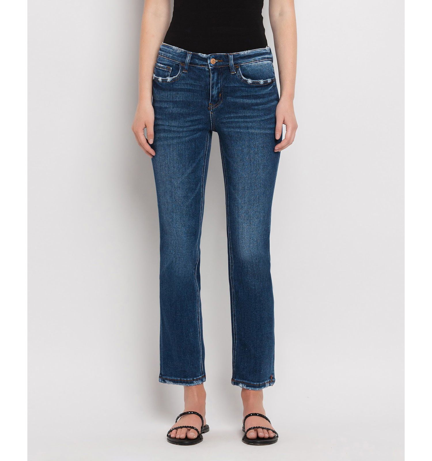 Women's Mid Rise Slim Straight Jeans