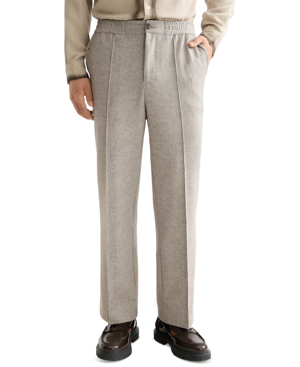 Мужские меланжевые джоггеры свободного кроя с прямыми штанинами