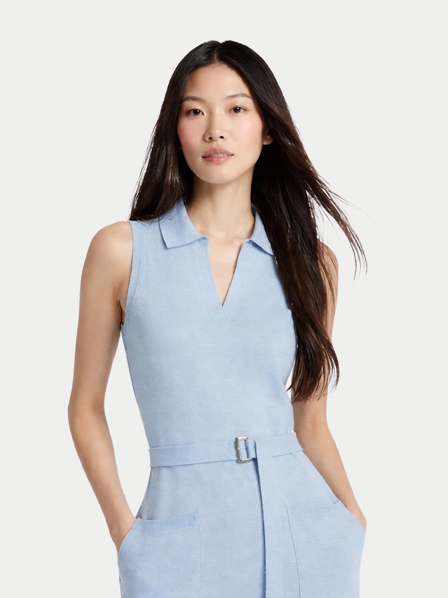 Женское платье Gobi Cashmere Sleeveless Silk Cashmere Polo in Muted Powder - XXL / Muted Powder / WK860-7005 — фото 3