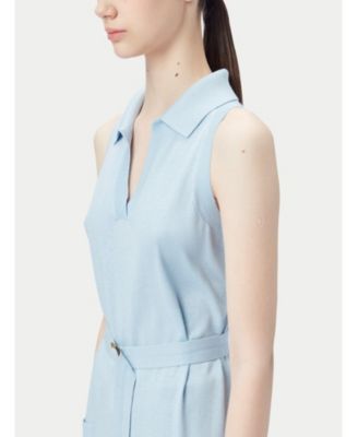 Women's Sleeveless Silk Cashmere Polo Dress