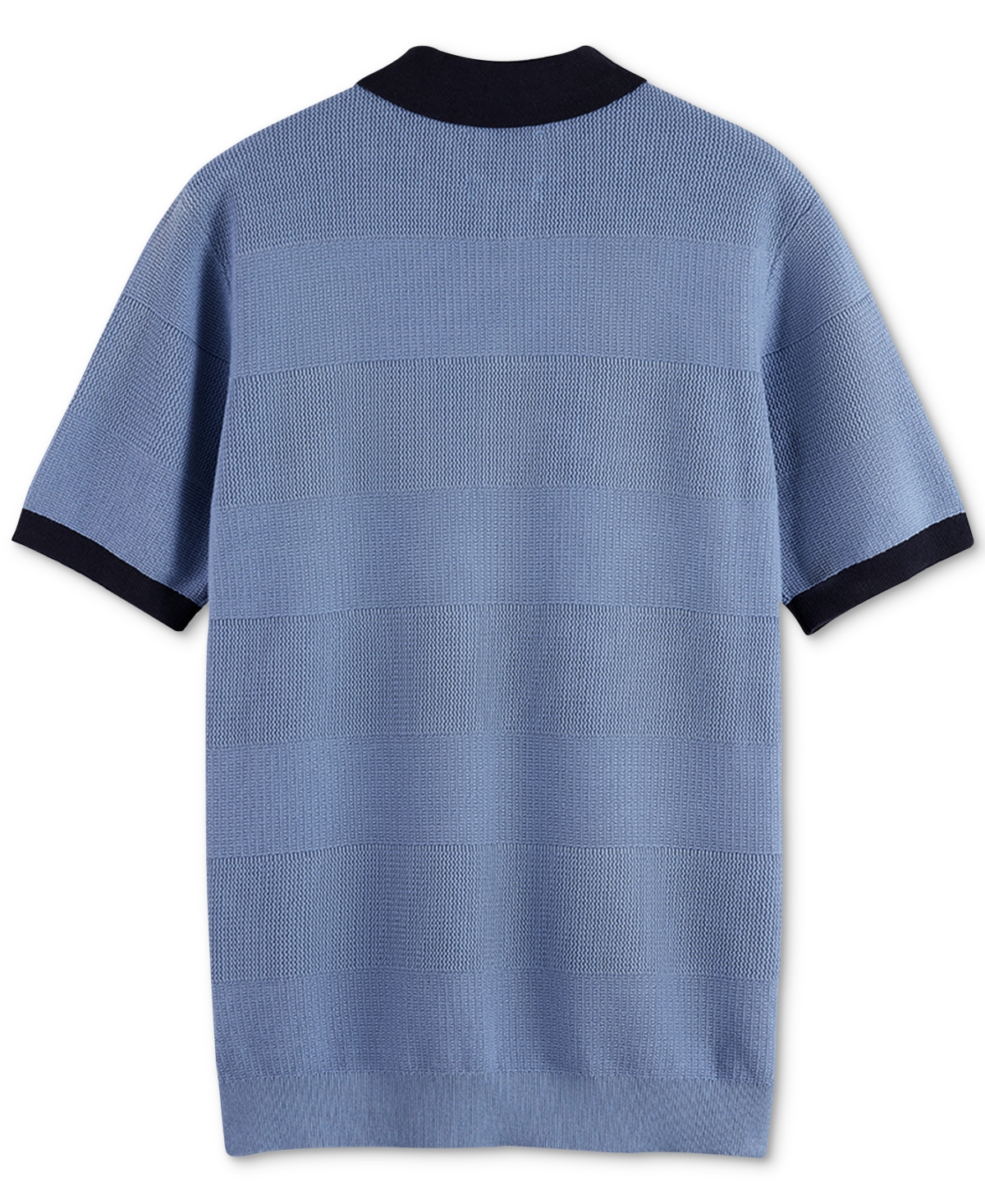 Scotch & Soda Tonal Stripe Cotton Polo Sweater In Blue