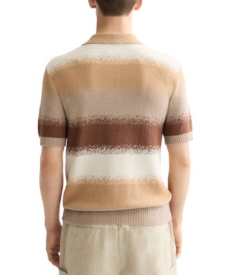 Men's Relaxed Fit Short Sleeve Striped Polo Shirt