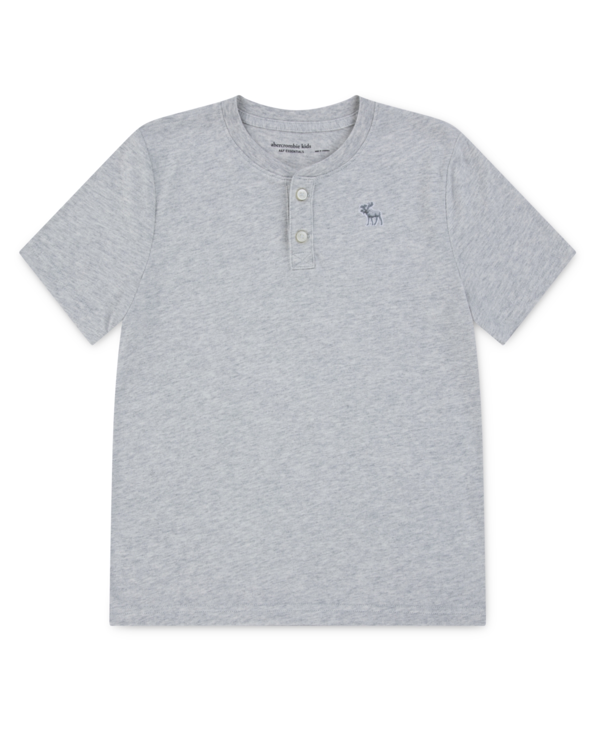 Abercrombie Boys Essential Henley T-shirt In Gray