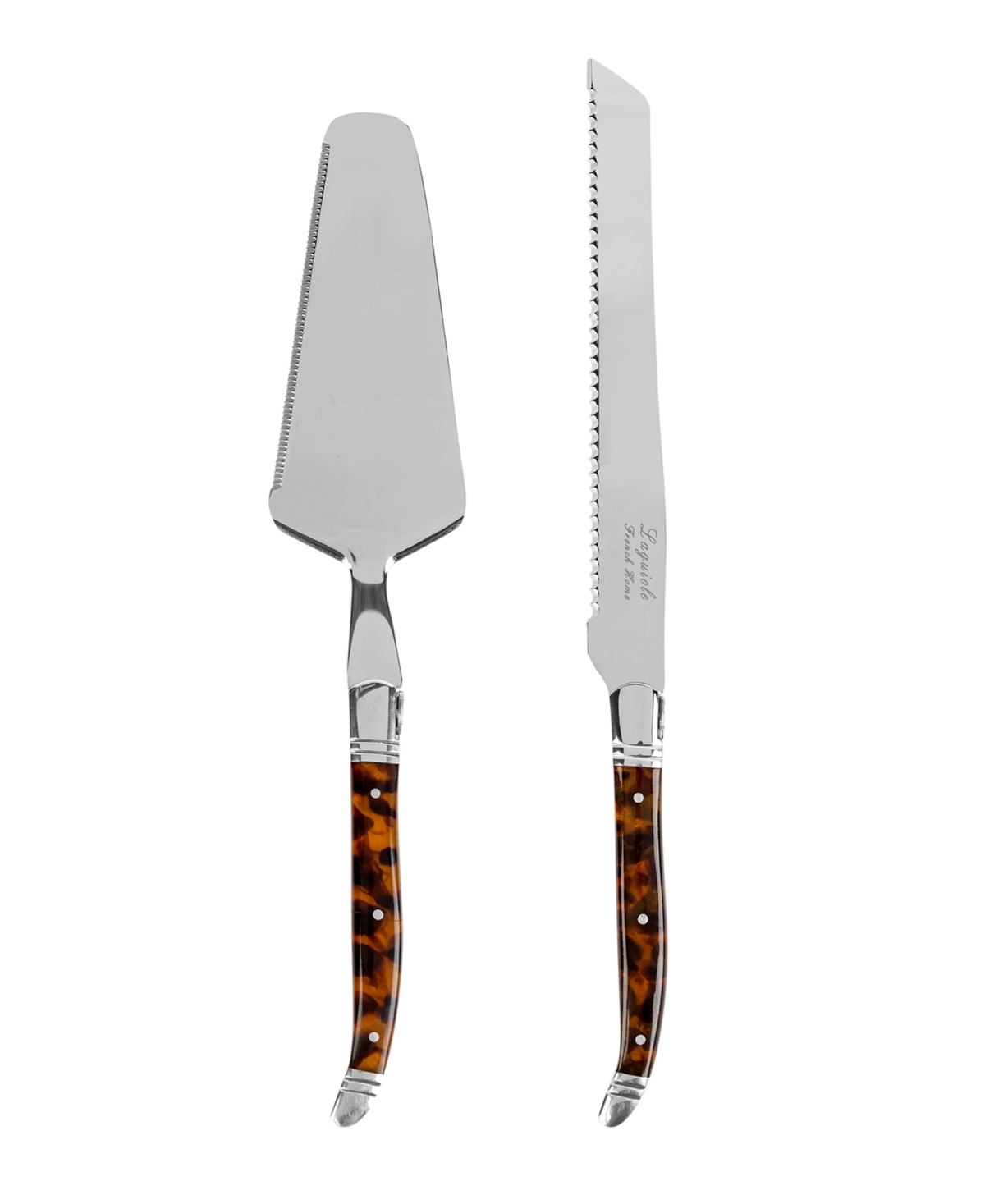French Home Connoisseur Laguiole 2-pc. Cake And Pie Server Set In Brown