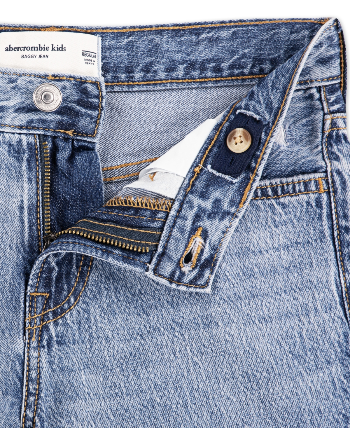 Abercrombie Boys Destructed Baggy Fit Jeans In Blue