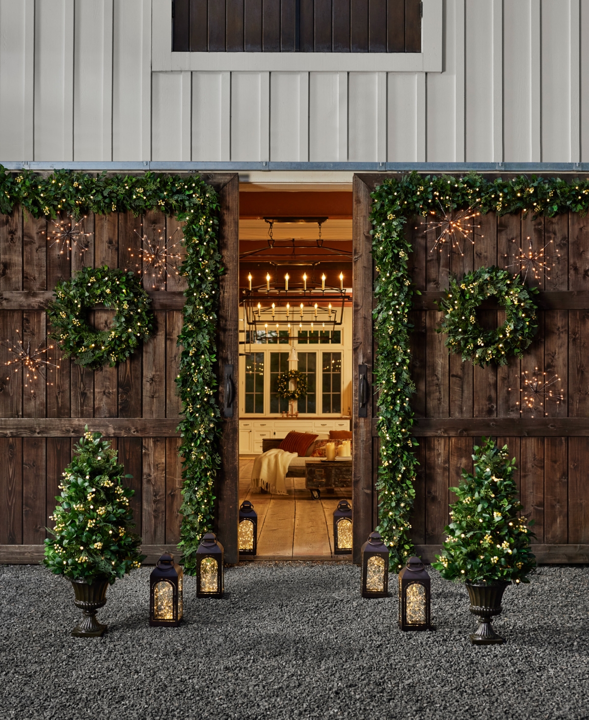 Balsam Hill 24" Outdoor Berry Cypress Pre-lit Wreath In Green
