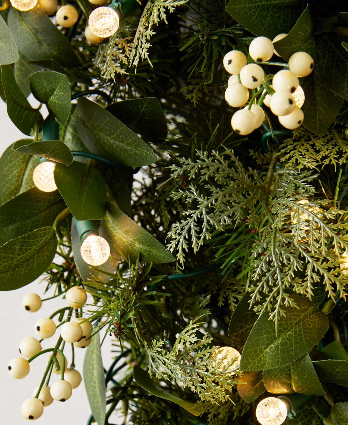 Balsam Hill 10 Ft Outdoor Berry Cypress Pre-lit Garland In Green
