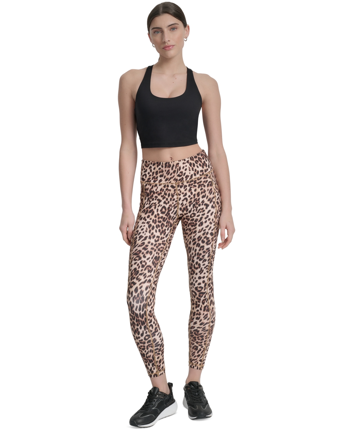 Dkny Sport Women's Printed High-waist 7/8 Tights In Neutral