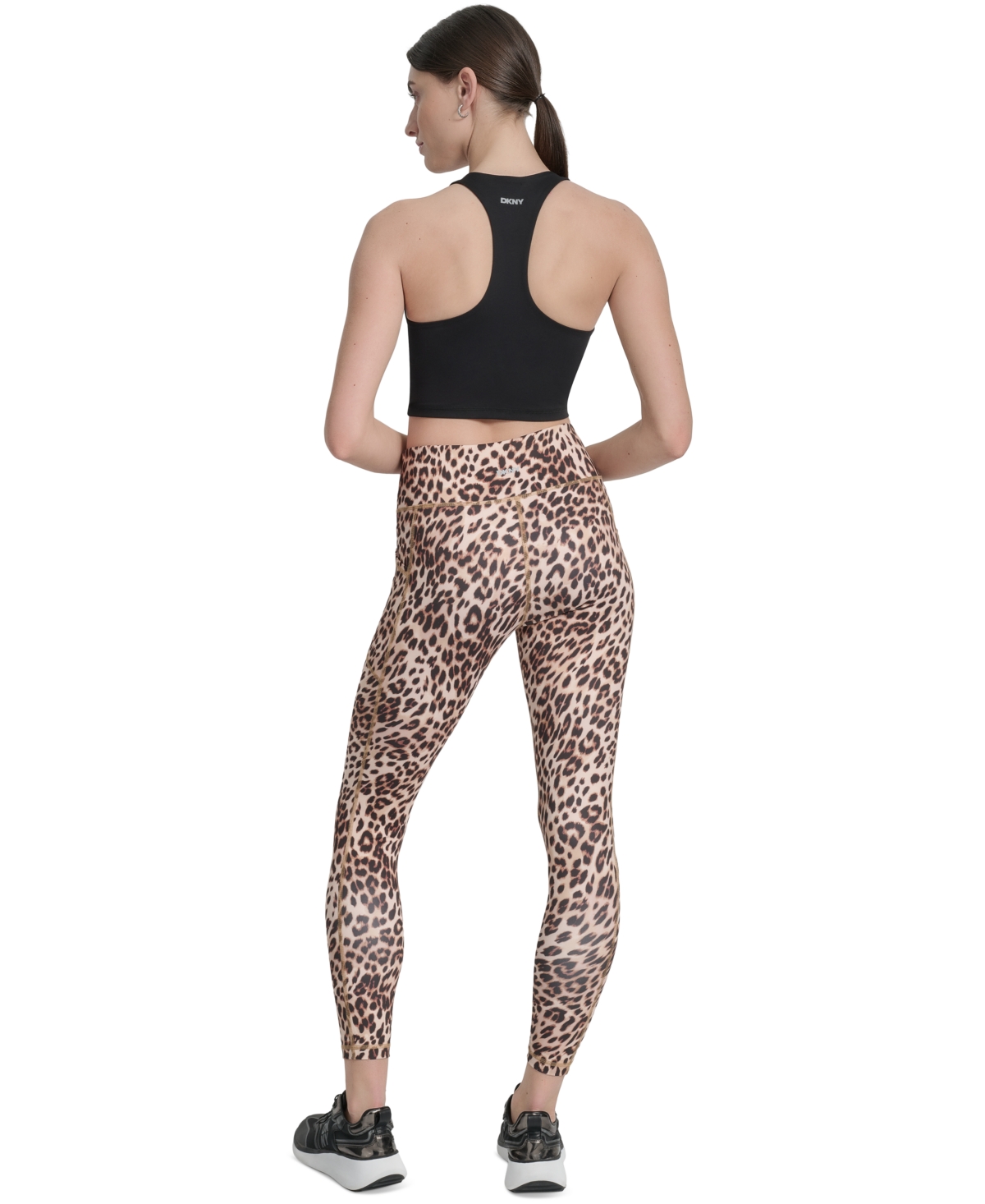 Dkny Sport Women's Printed High-waist 7/8 Tights In Neutral
