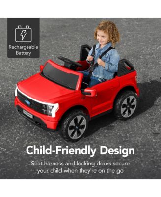 Kids 12V Ride On Car Officially Licensed Ford Lightning Truck w/ Remote, LED Lights