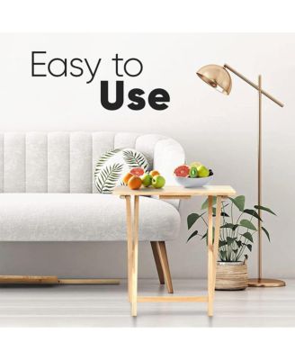 Folding TV Tray Tables with Compact Storage Rack 5 Piece Furniture Set