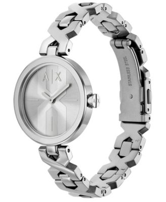 Women's Quartz Two-Hand Silver Stainless Steel Watch, 32mm