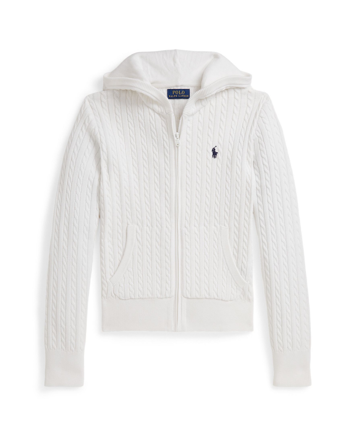 Polo Ralph Lauren Big Girls Mini-Cable Full-Zip Hoodie