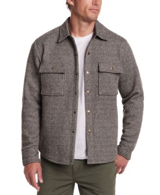 Men's Mixy Knit Long Sleeve Snap-Front Shirt Jacket