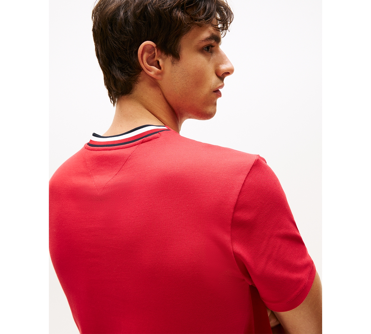 Tommy Hilfiger Men's Red, White & Blue Pique T-shirt In Red