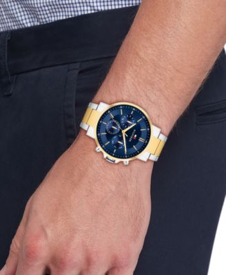 Men's Multifunction Two-Tone Stainless-Steel Bracelet Watch, 43mm